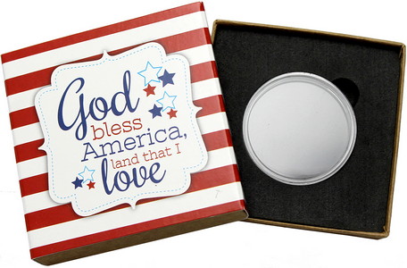 SilverTowne Natural Kraft Paper Gift Box with God Bless America Box Sleeve
